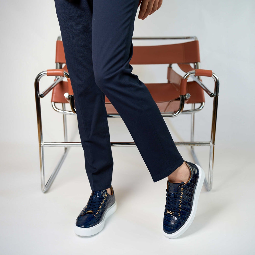 The Dublin Blue Leather Sneaker