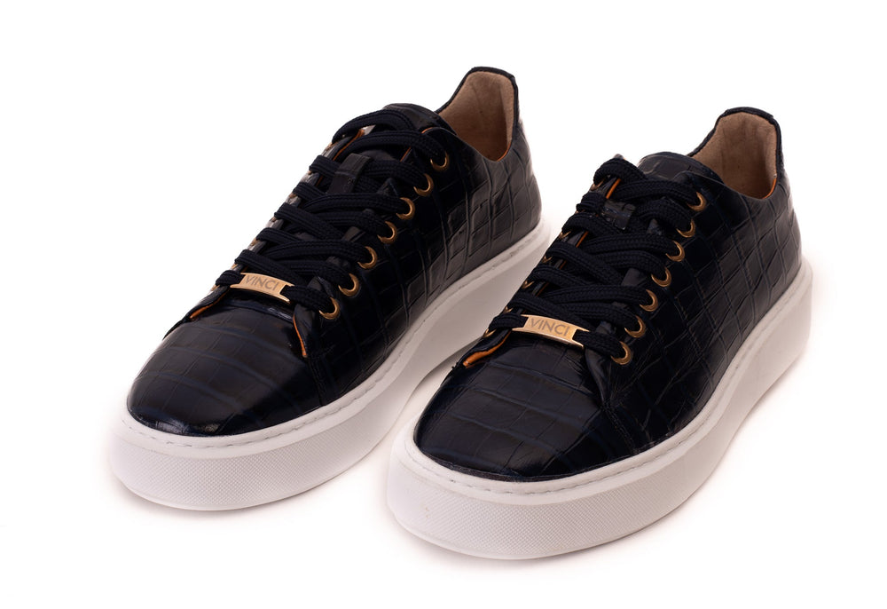 The Dublin Blue Leather Sneaker
