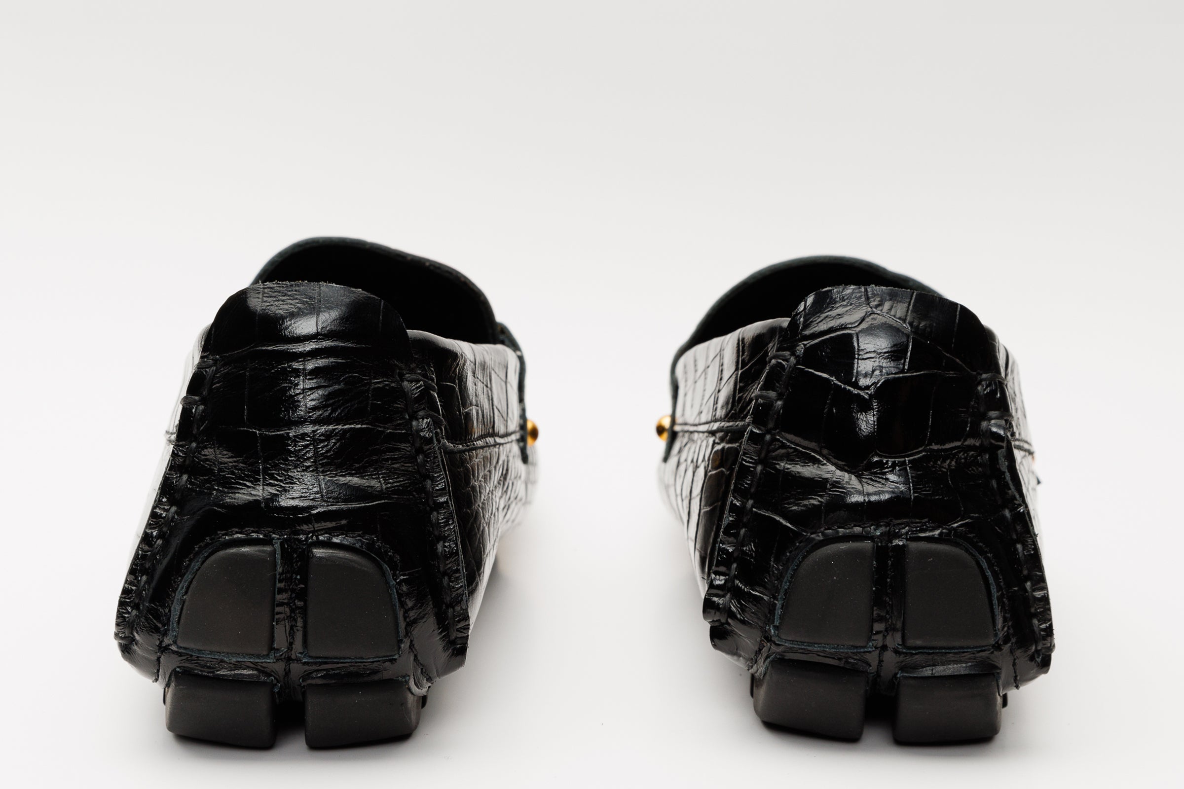 The Pisa Black Leather Bit Drive Loafer Shoe