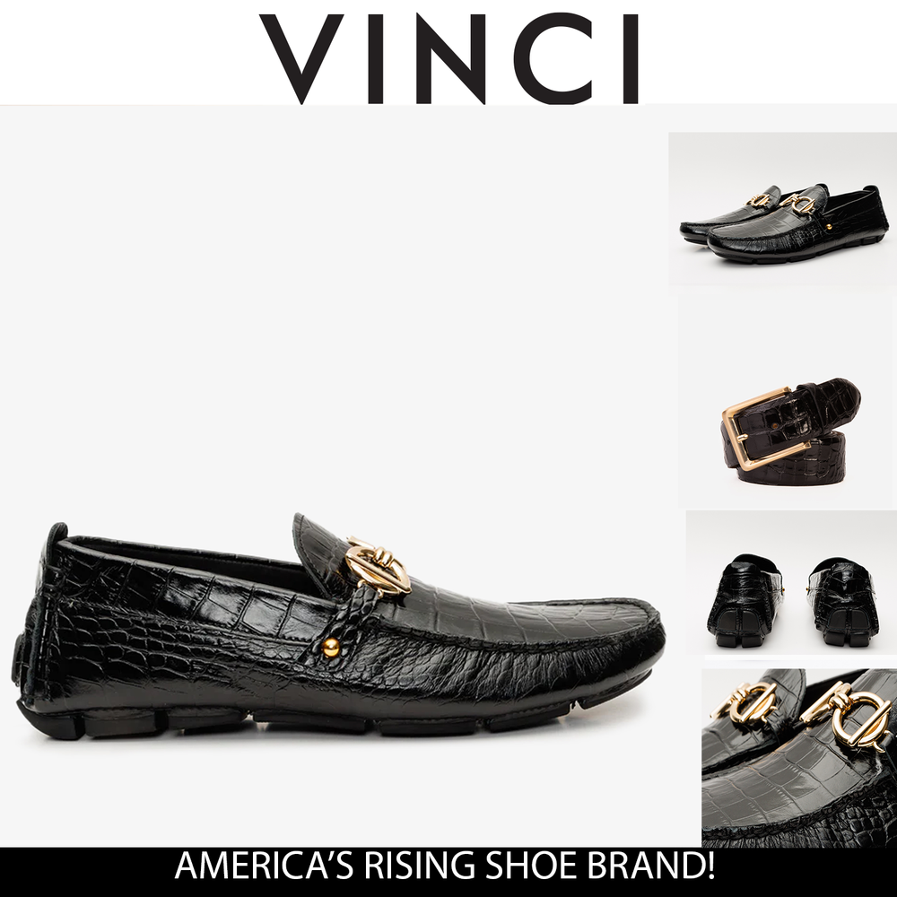 The Pisa Black Leather Bit Drive Loafer Shoe