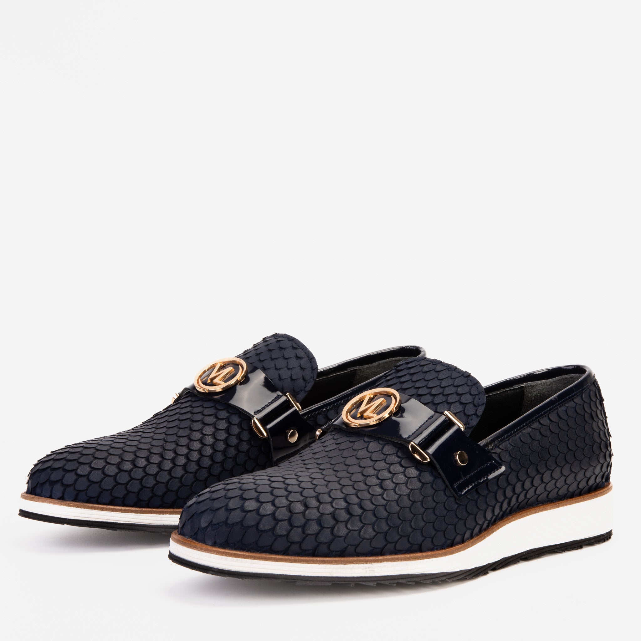 The Legacy Navy Blue Leather Casual Loafer Shoe