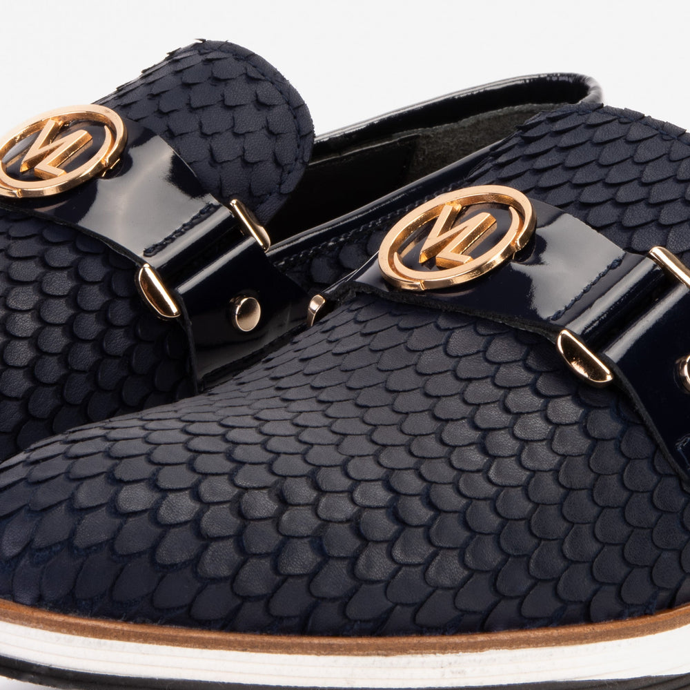 The Legacy Navy Blue Leather Casual Loafer Shoe