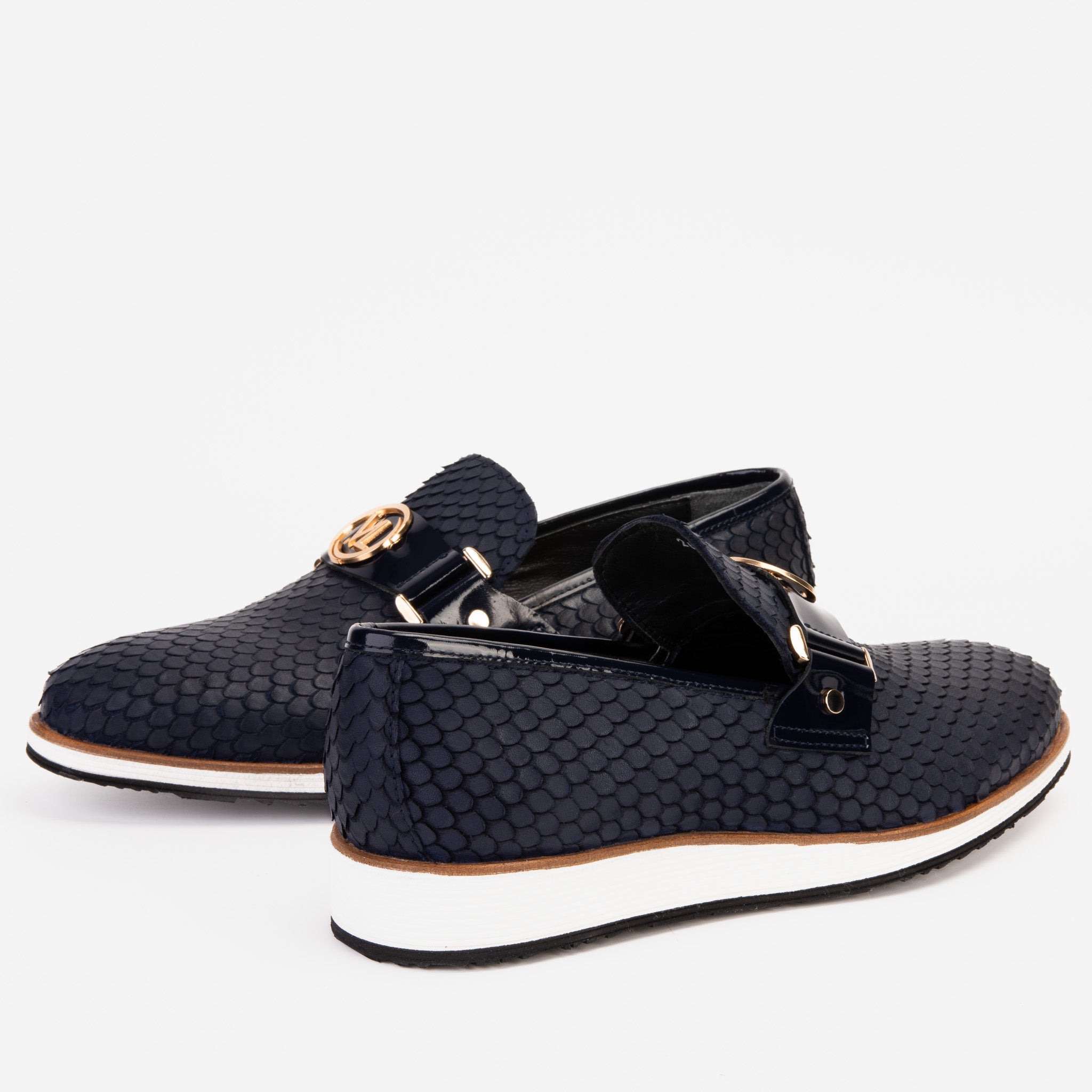 The Legacy Navy Blue Leather Casual Loafer Shoe