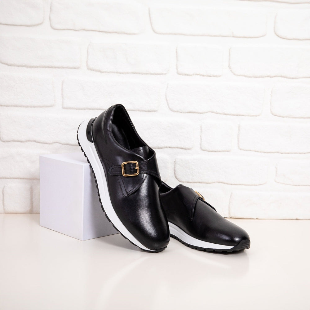 The Torino Black Leather Sneaker
