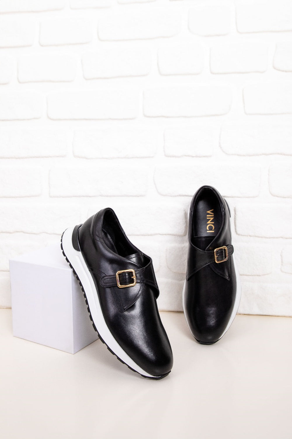 The Torino Black Leather Sneaker