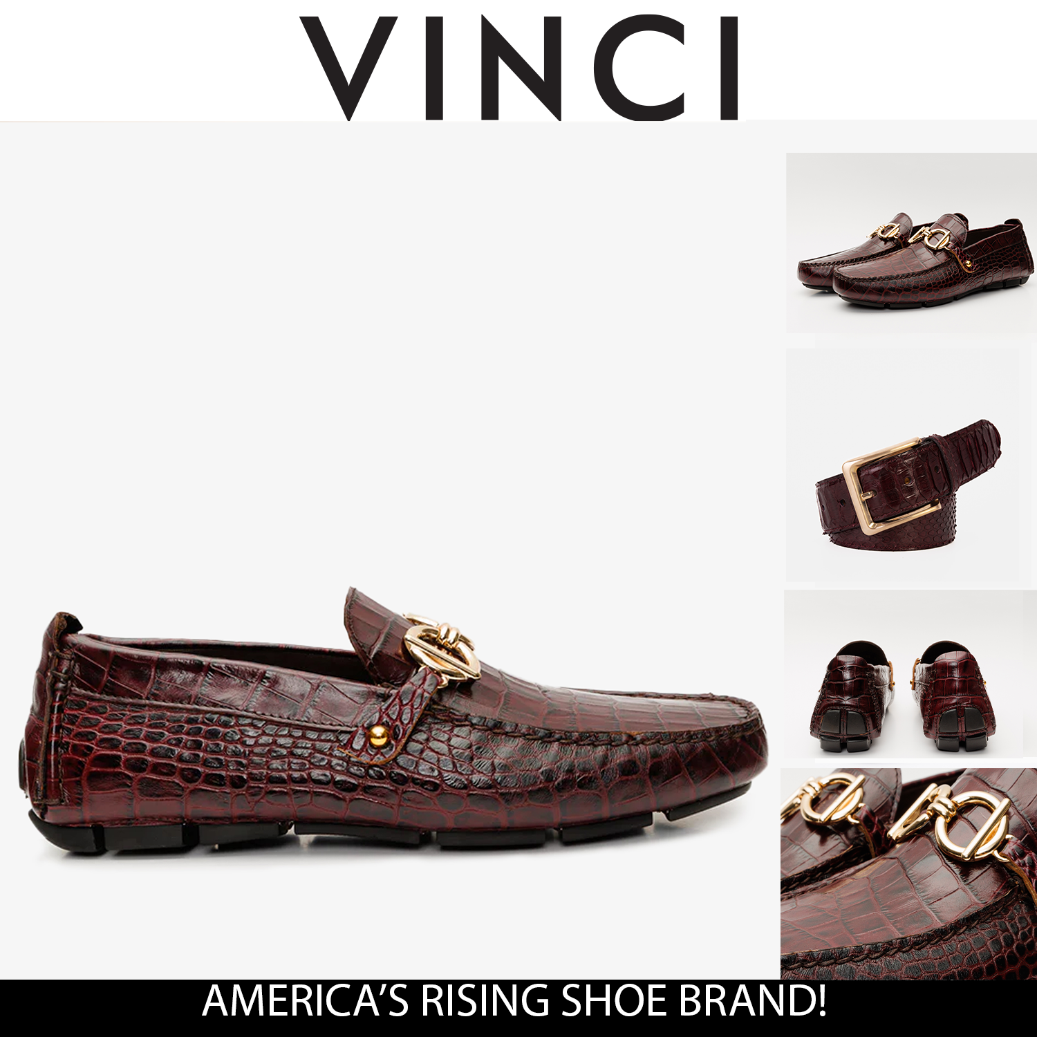The Pisa Burgundy Leather Bit Drive Loafer Shoe