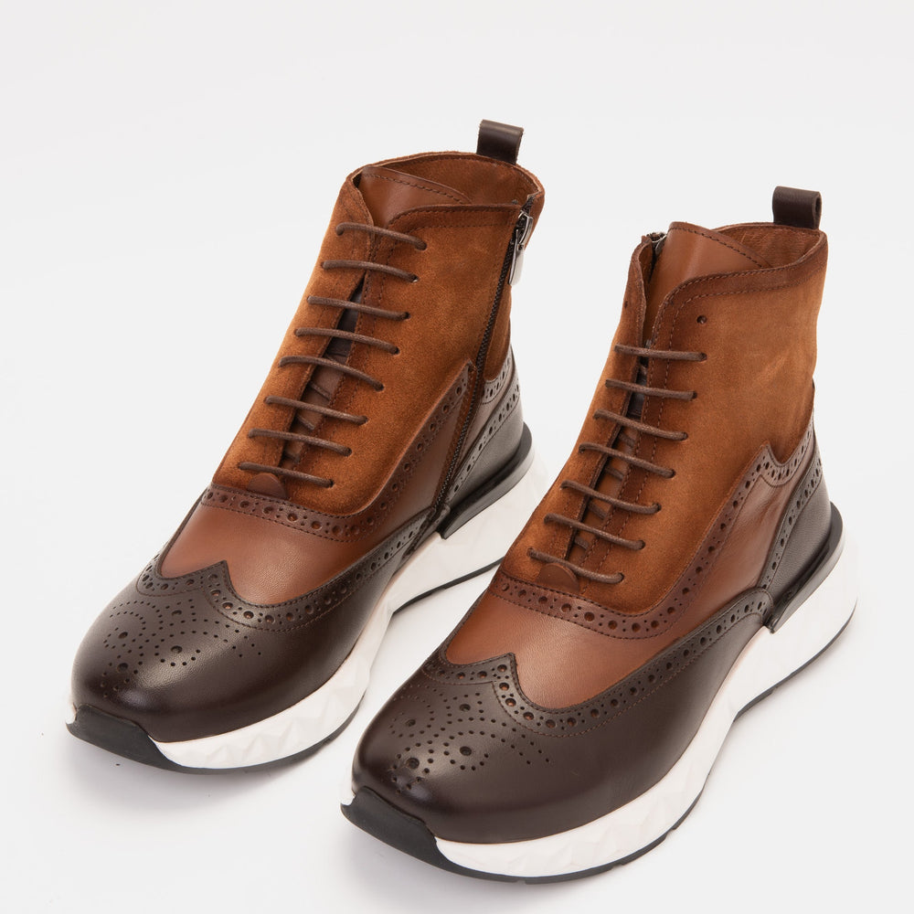 The Regent Brown Leather Wingtip Brogue Casual Boot
