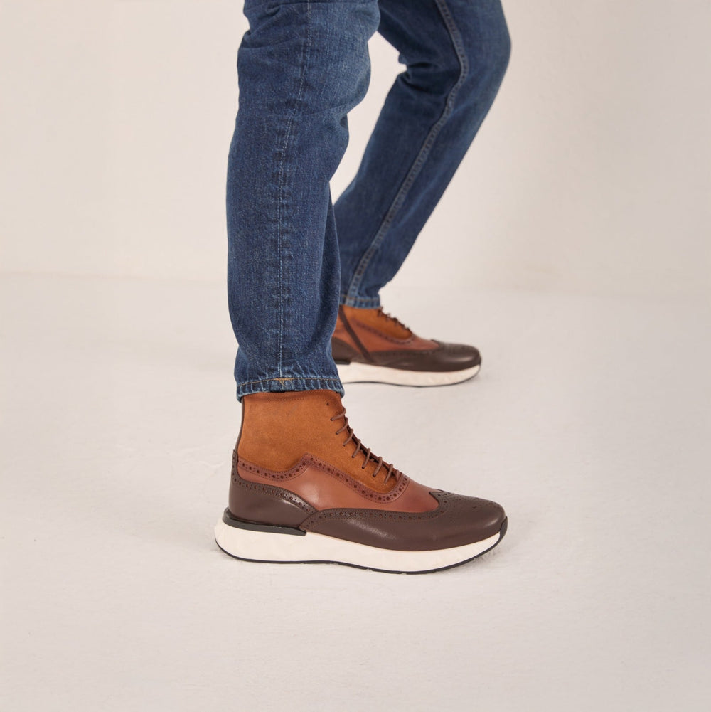 The Regent Brown Leather Wingtip Brogue Casual Boot