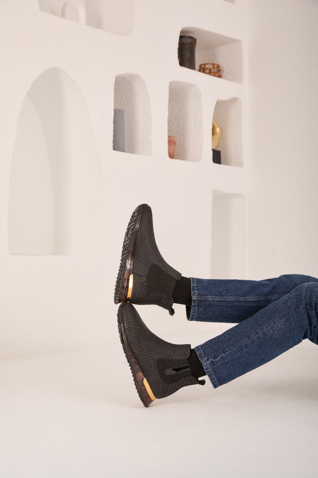 The Panther Black Leather Chelsea Boot