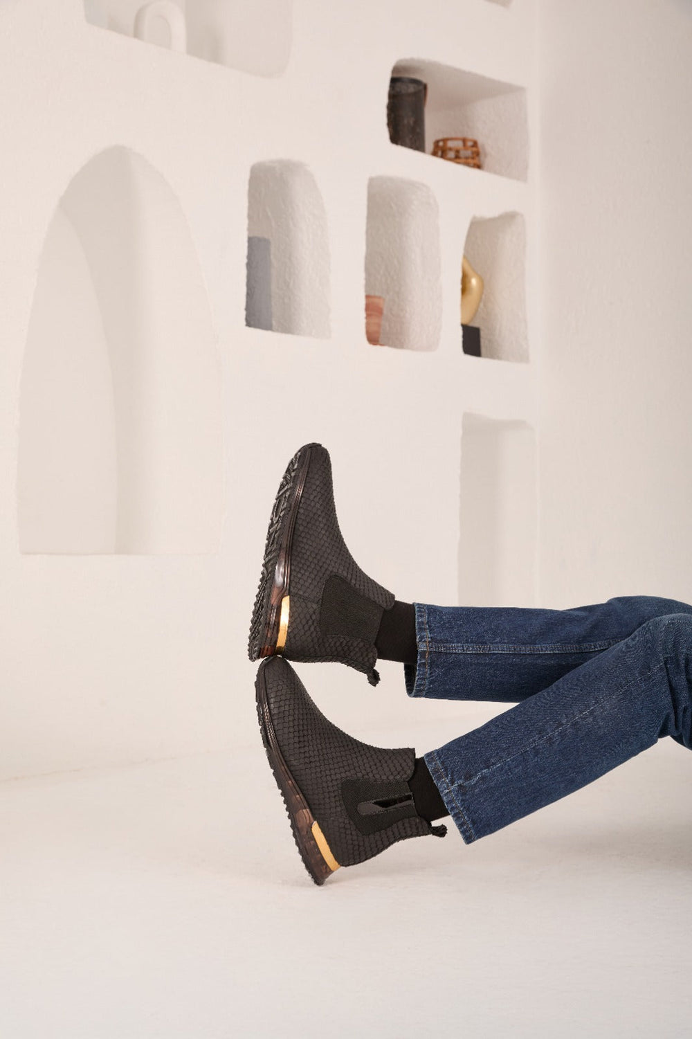 The Panther Black Leather Chelsea Boot