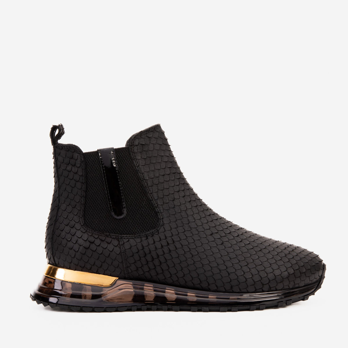 The Panther Black Leather Chelsea Boot