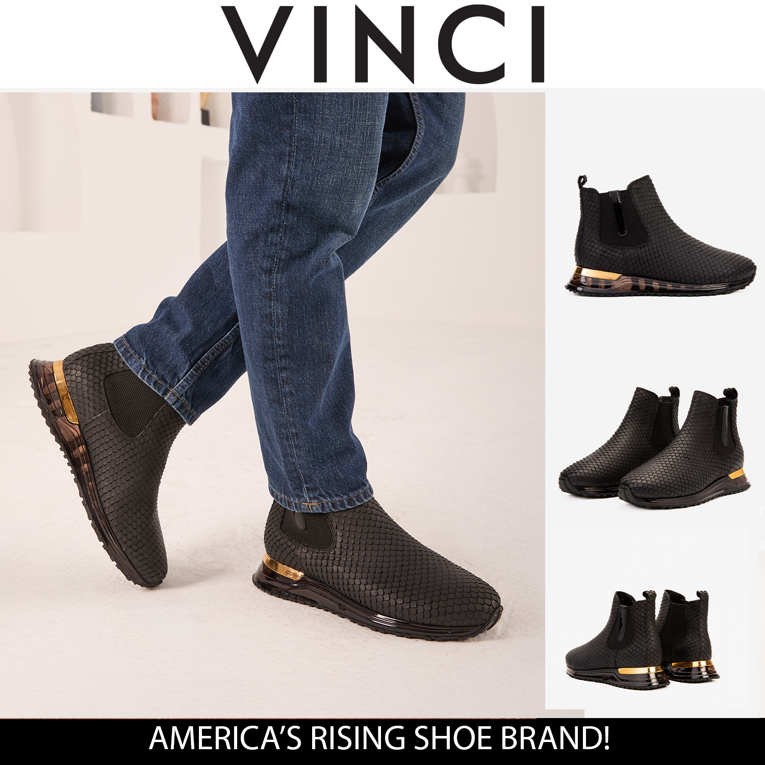 The Panther Black Leather Chelsea Boot