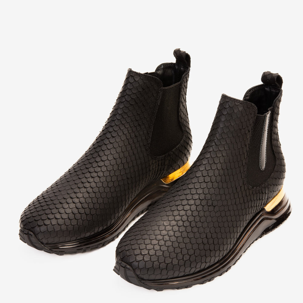 The Panther Black Leather Chelsea Boot