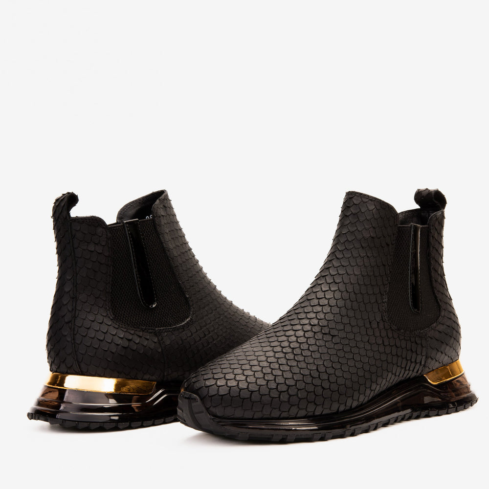 The Panther Black Leather Chelsea Boot
