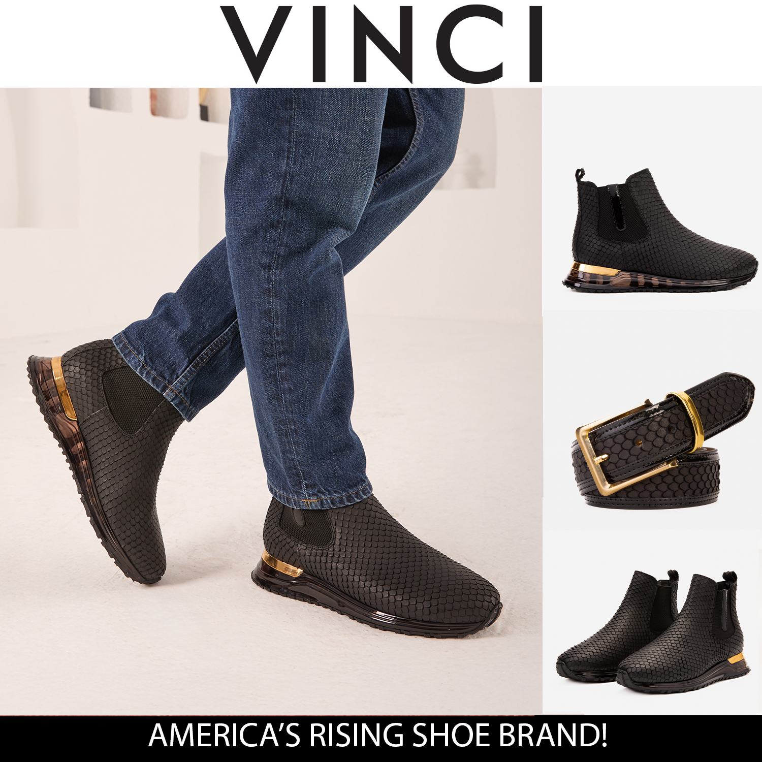 The Panther Black Leather Chelsea Boot