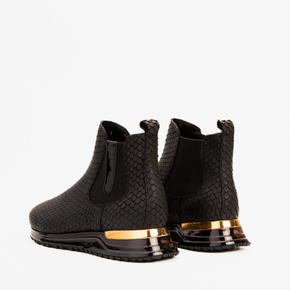 The Panther Black Leather Chelsea Boot