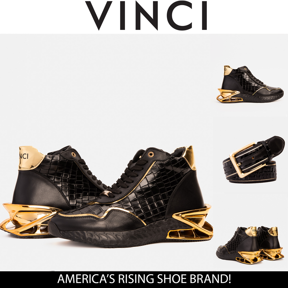 Bellagio Black Gold High-Top Sneaker