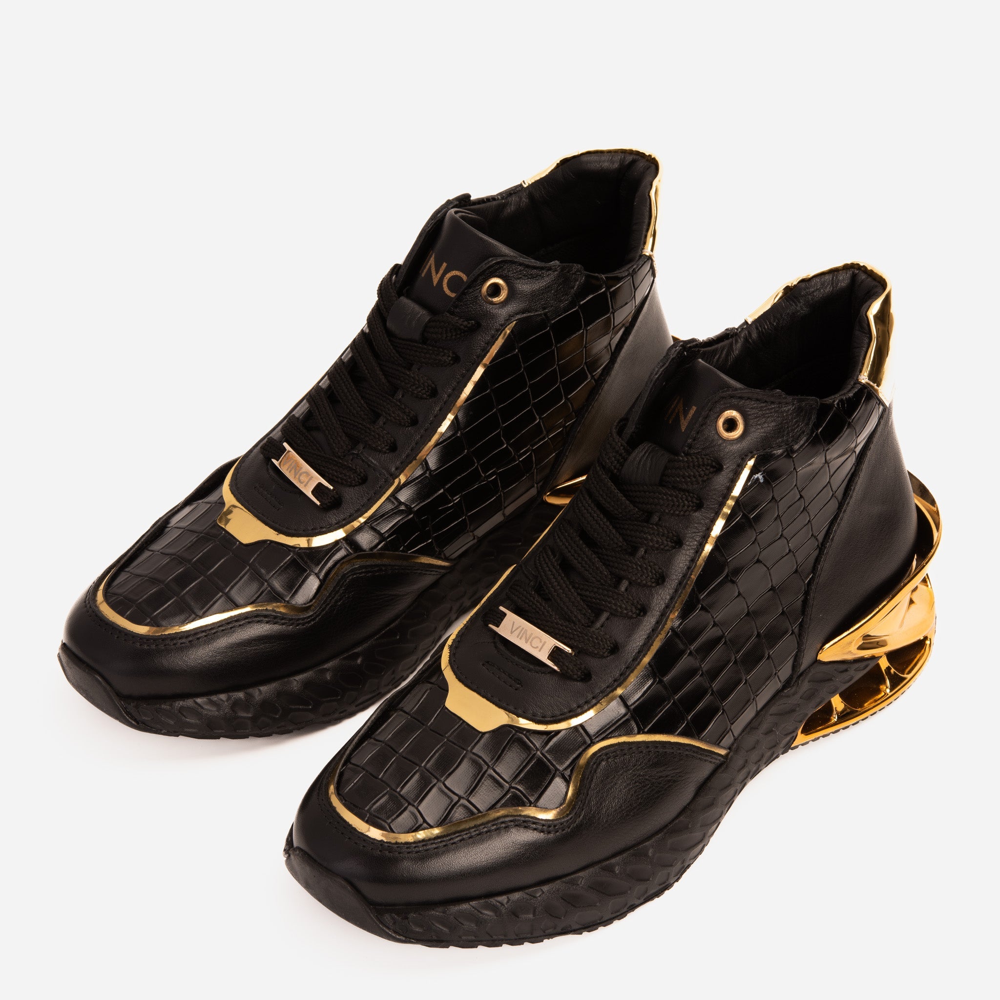 Bellagio Black Gold High-Top Sneaker