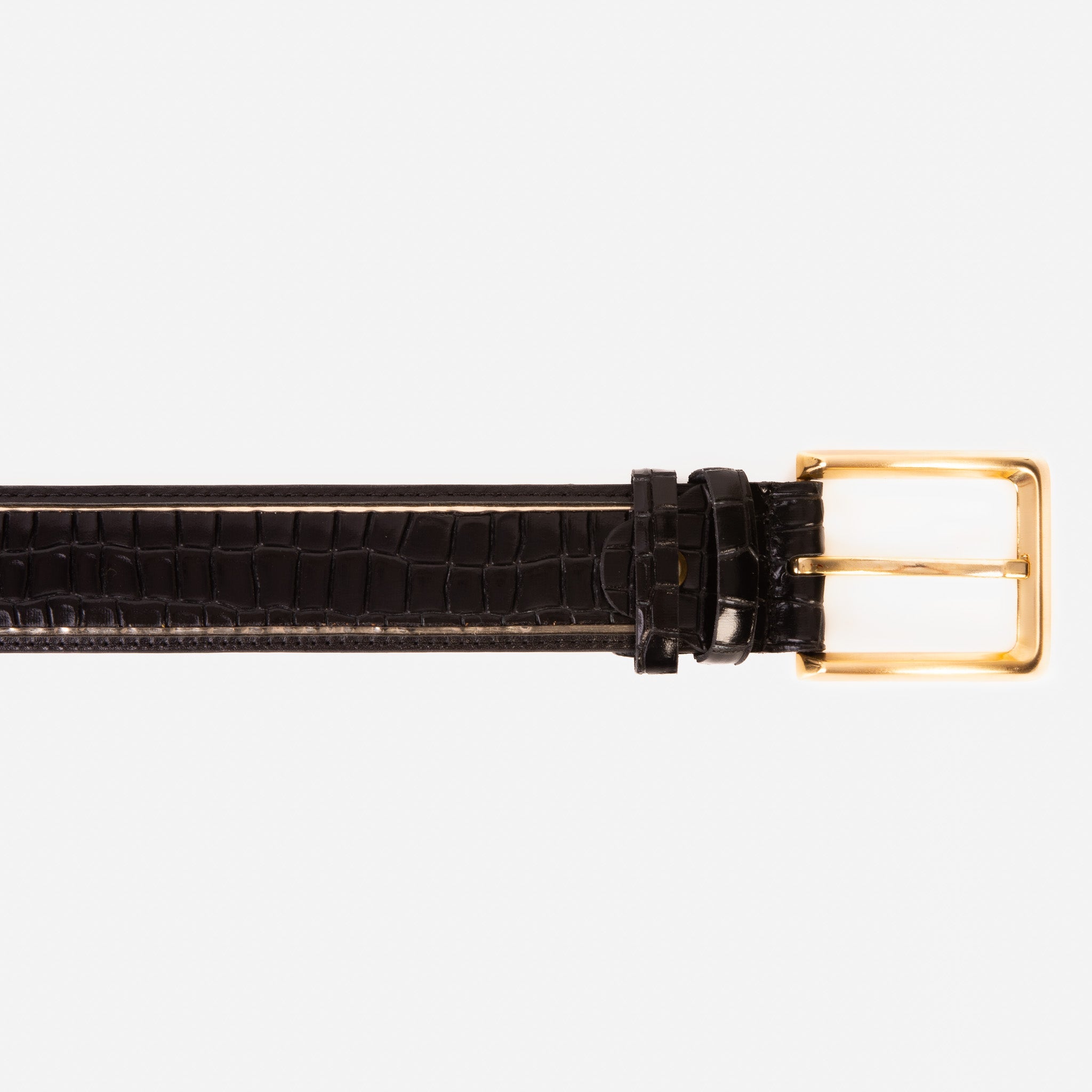 The Bellagio Black Gold Leather Belt