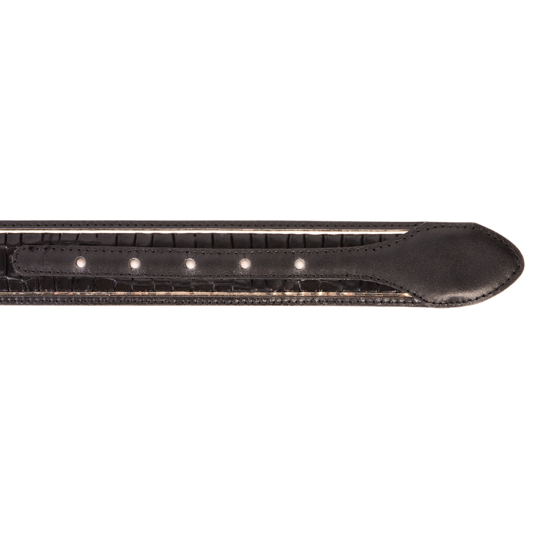 The Bellagio Black Gold Leather Belt