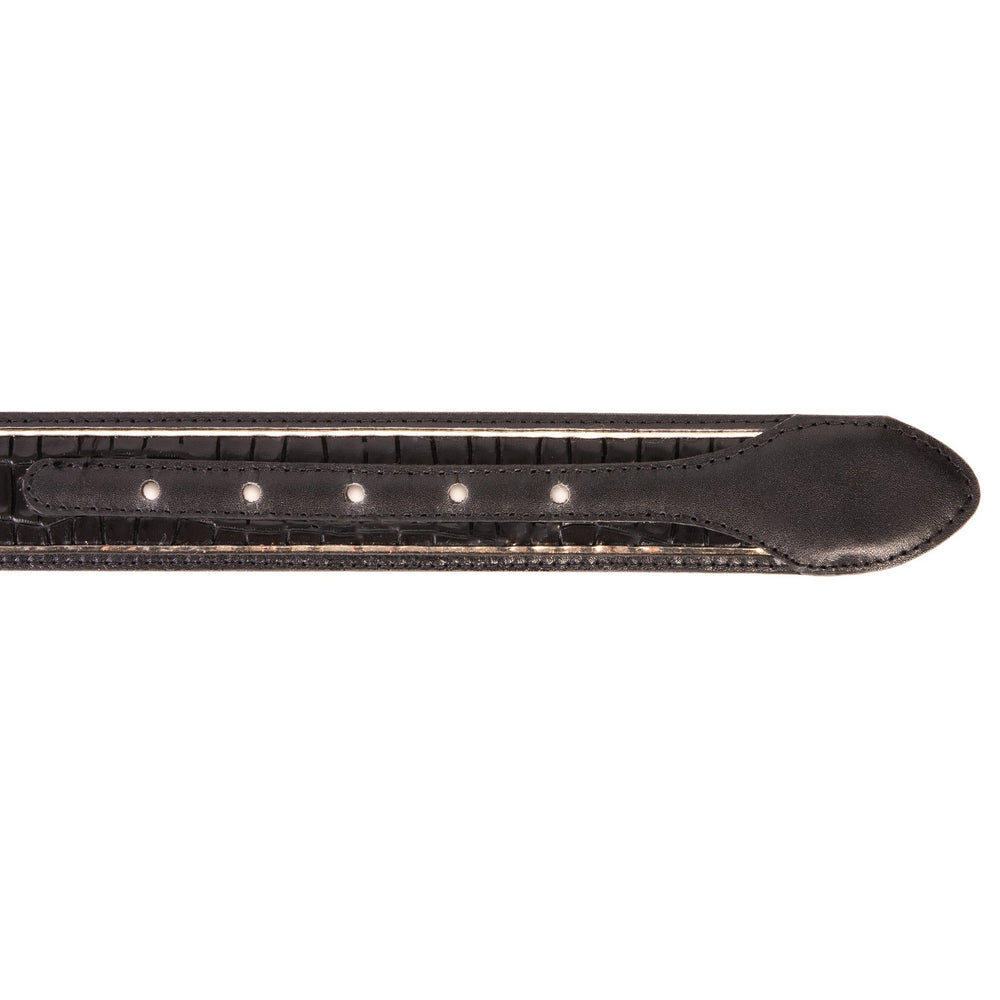 The Bellagio Black Gold Leather Belt