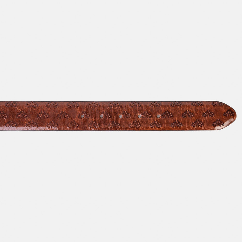 The Caesars Tan Navy Leather Belt