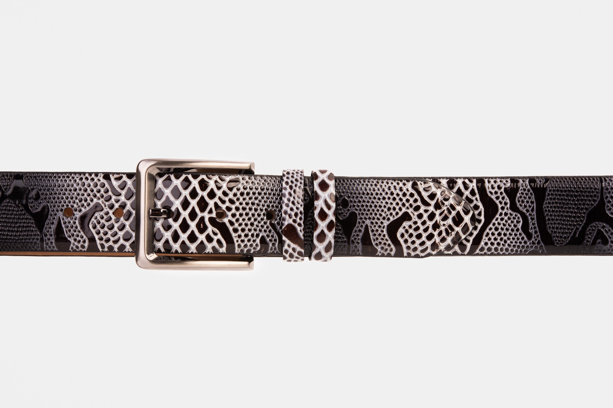 The Milano Black\/White Leather Belt Limited Edition