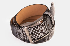 The Milano Black\/White Leather Belt Limited Edition