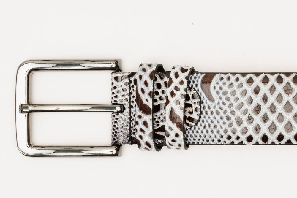 The Milano Black\/White Leather Belt Limited Edition