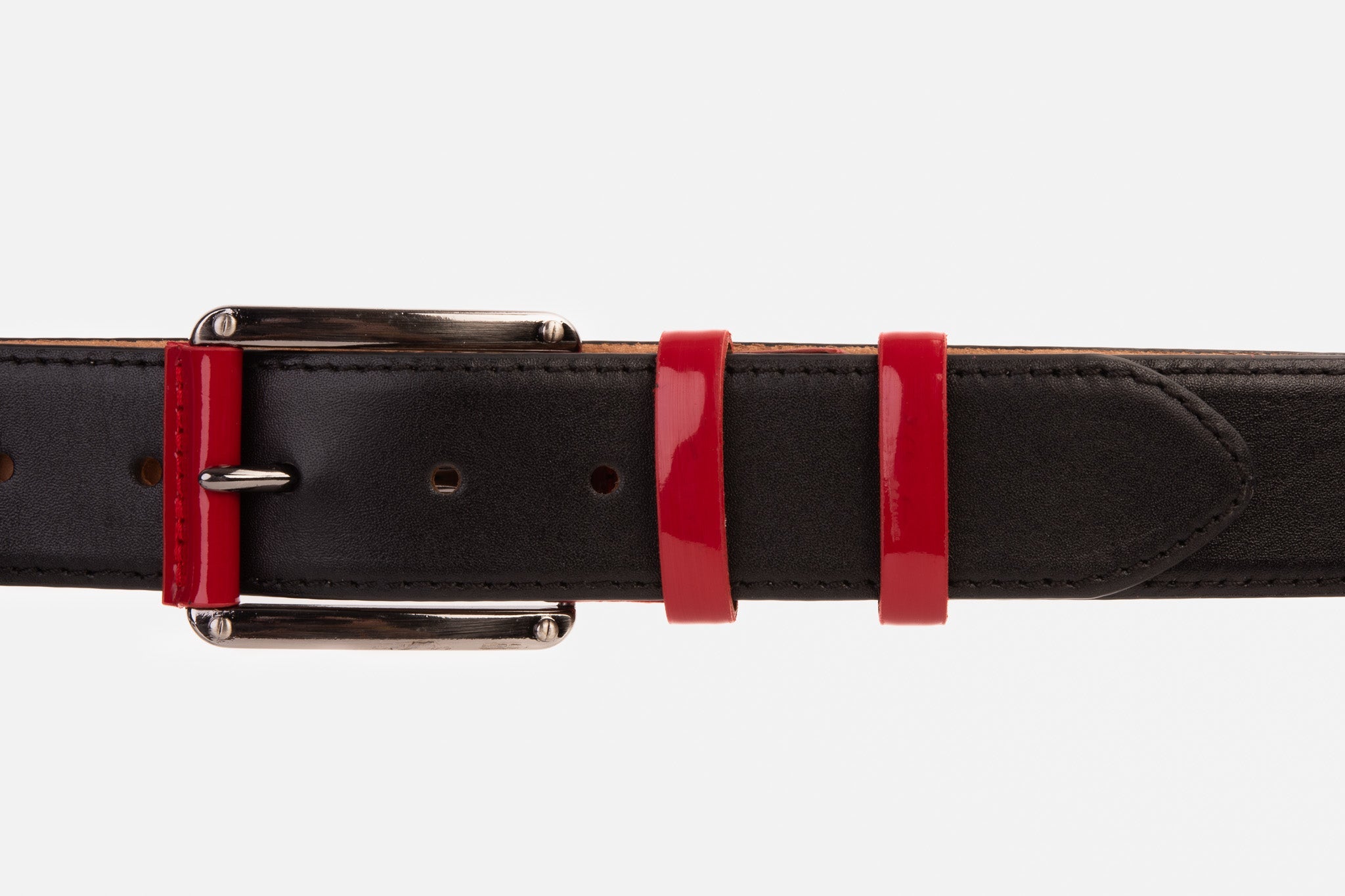 The Maratea Black Red Leather Belt