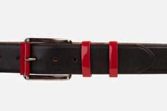 The Maratea Black Red Leather Belt