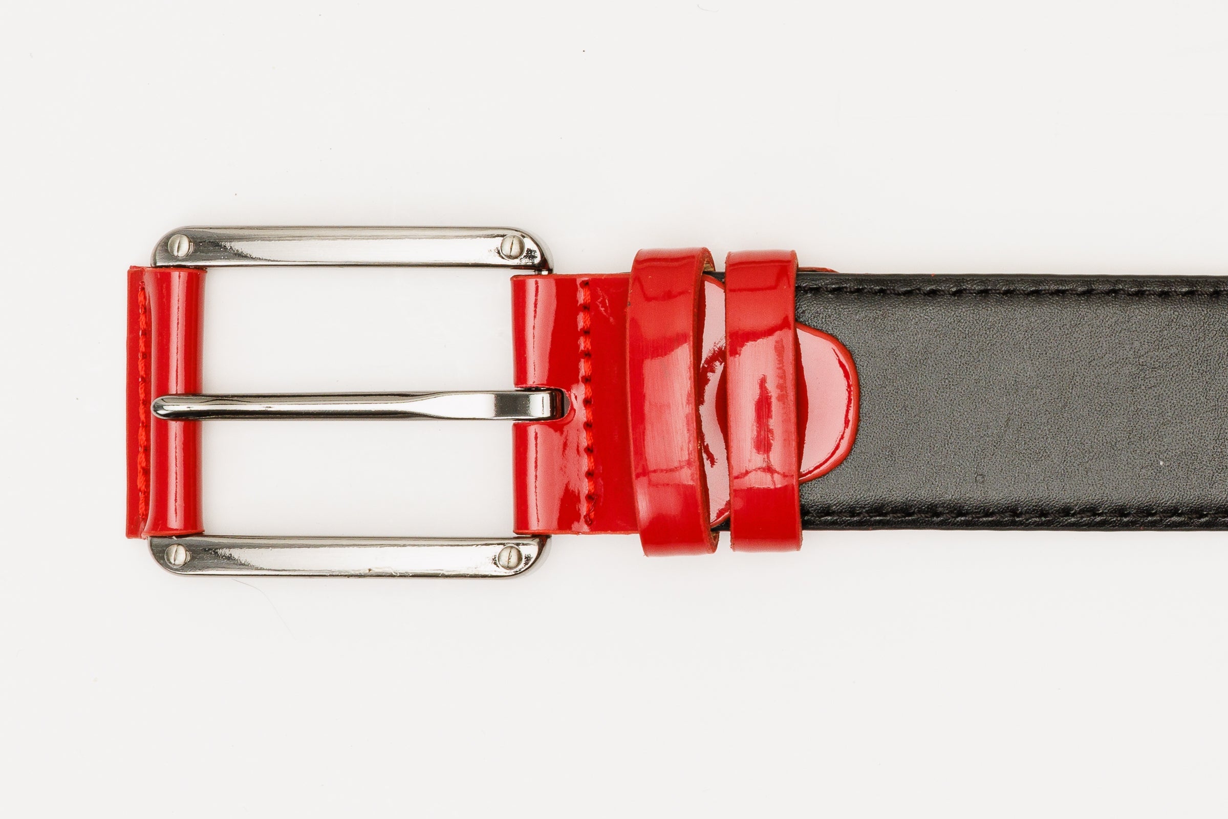 The Maratea Black Red Leather Belt