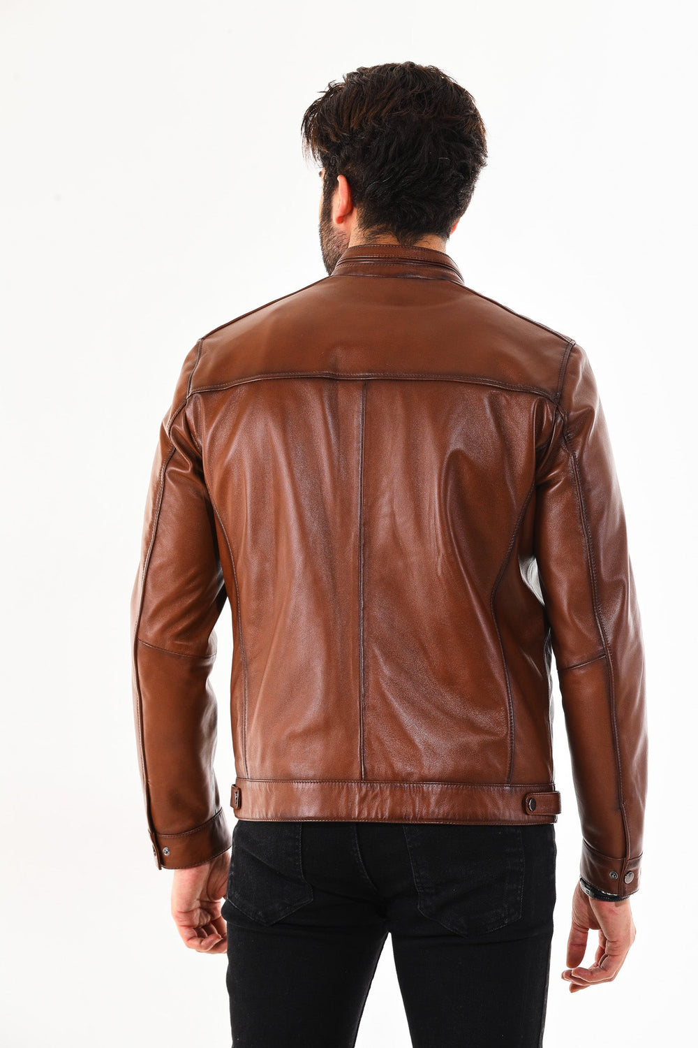 The Rossi Cognac Brown Leather Jacket