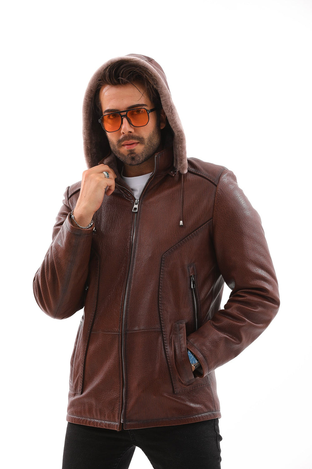 The Bergamo Brown Shearling Leather Jacket