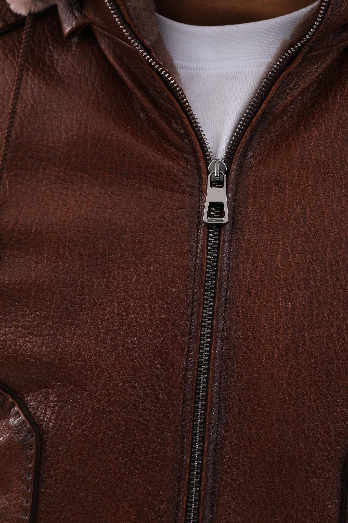 The Bergamo Brown Shearling Leather Jacket