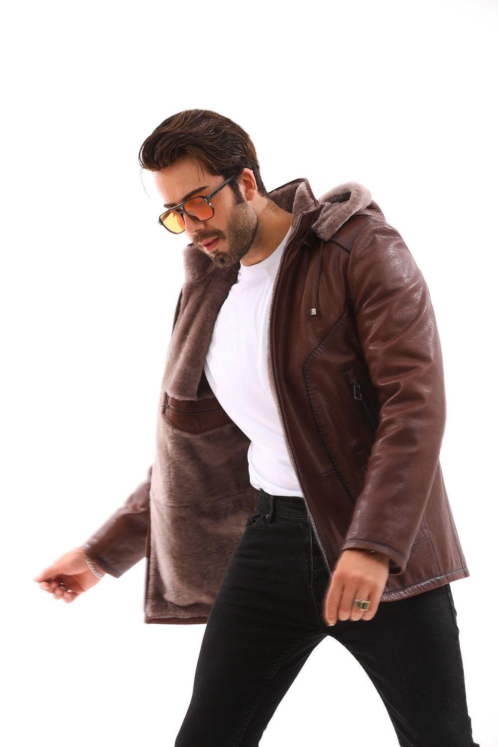 The Bergamo Brown Shearling Leather Jacket