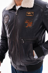 The Northway Navy Blue Lambskin Leather Jacket