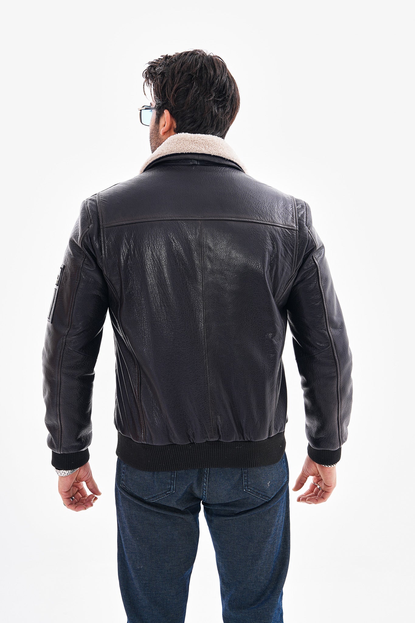 The Northway Navy Blue Lambskin Leather Jacket