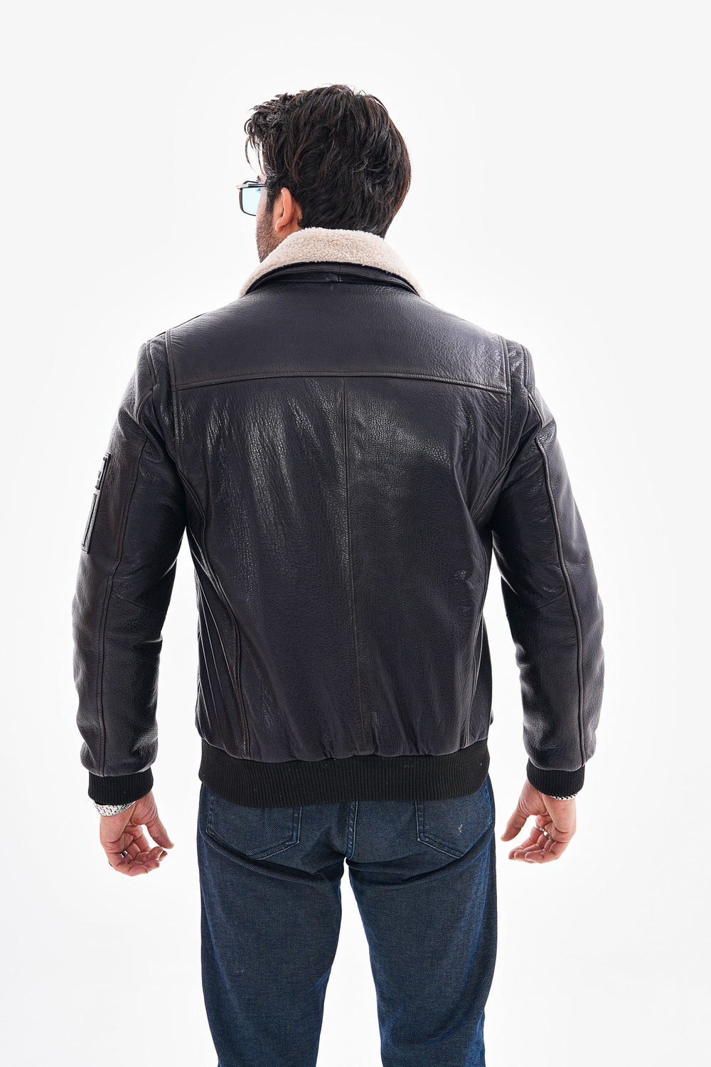 The Northway Navy Blue Lambskin Leather Jacket