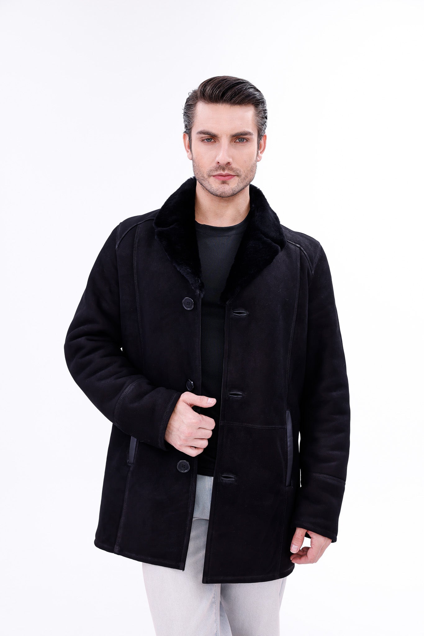 The Lariana Black Shearling Jacket