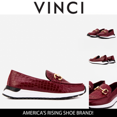 The Milan Burgundy Croc-Embossed Patent Leather Sneaker