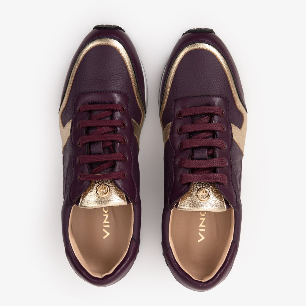 The Masal Purple Leather Sneaker