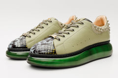 The Venezia Green Leather Sneaker
