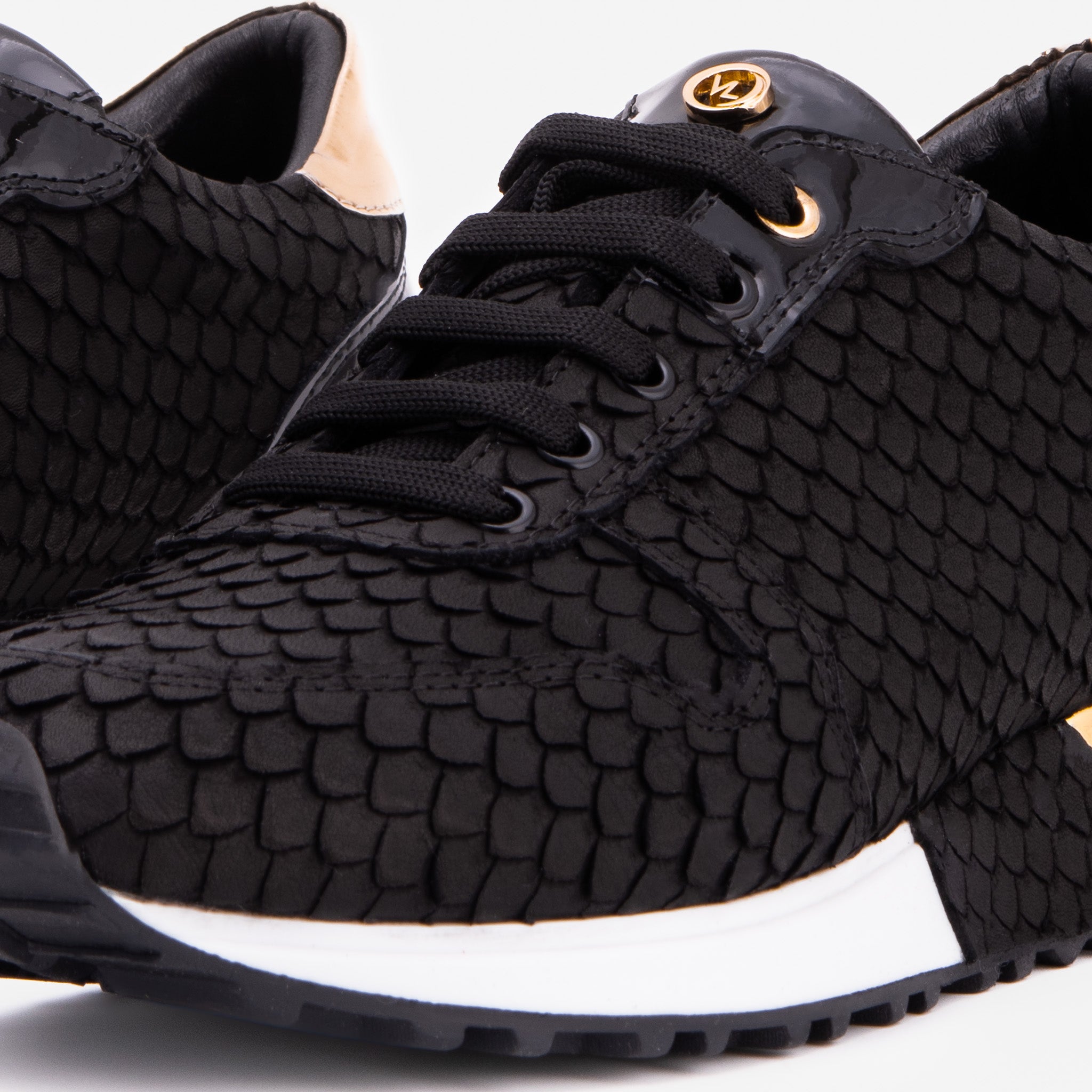 The Scarlet Black Leather Sneaker