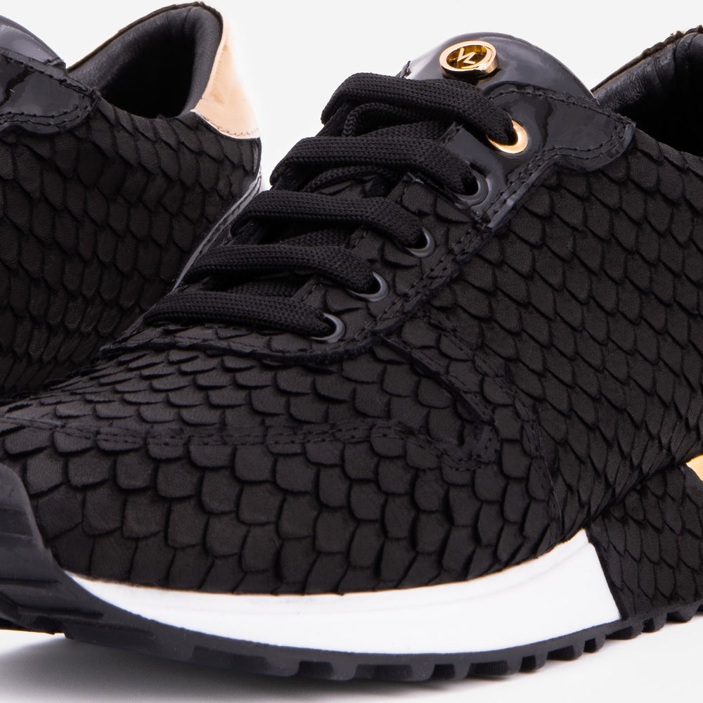 The Scarlet Black Leather Sneaker