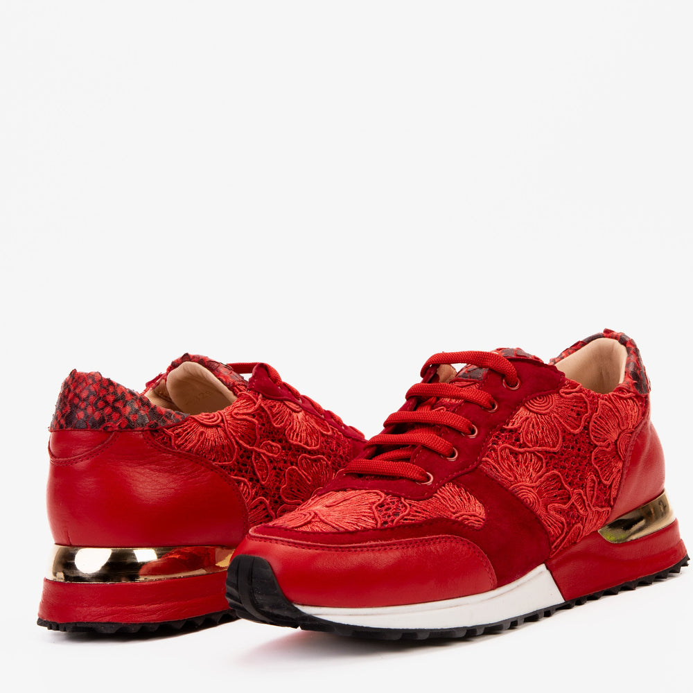 The Noir Red Leather Sneaker