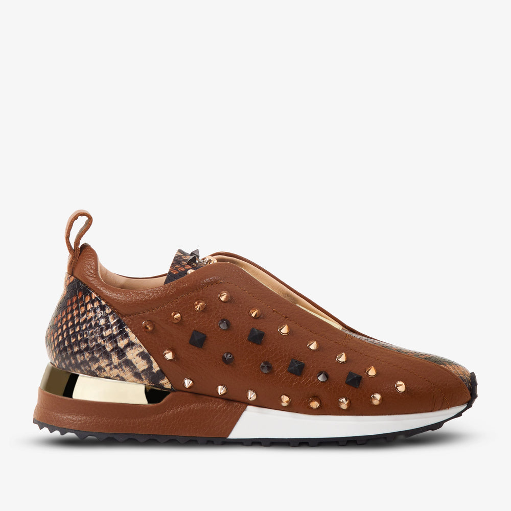The Infanta Tan  Spike Leather Sneaker Limited Edition