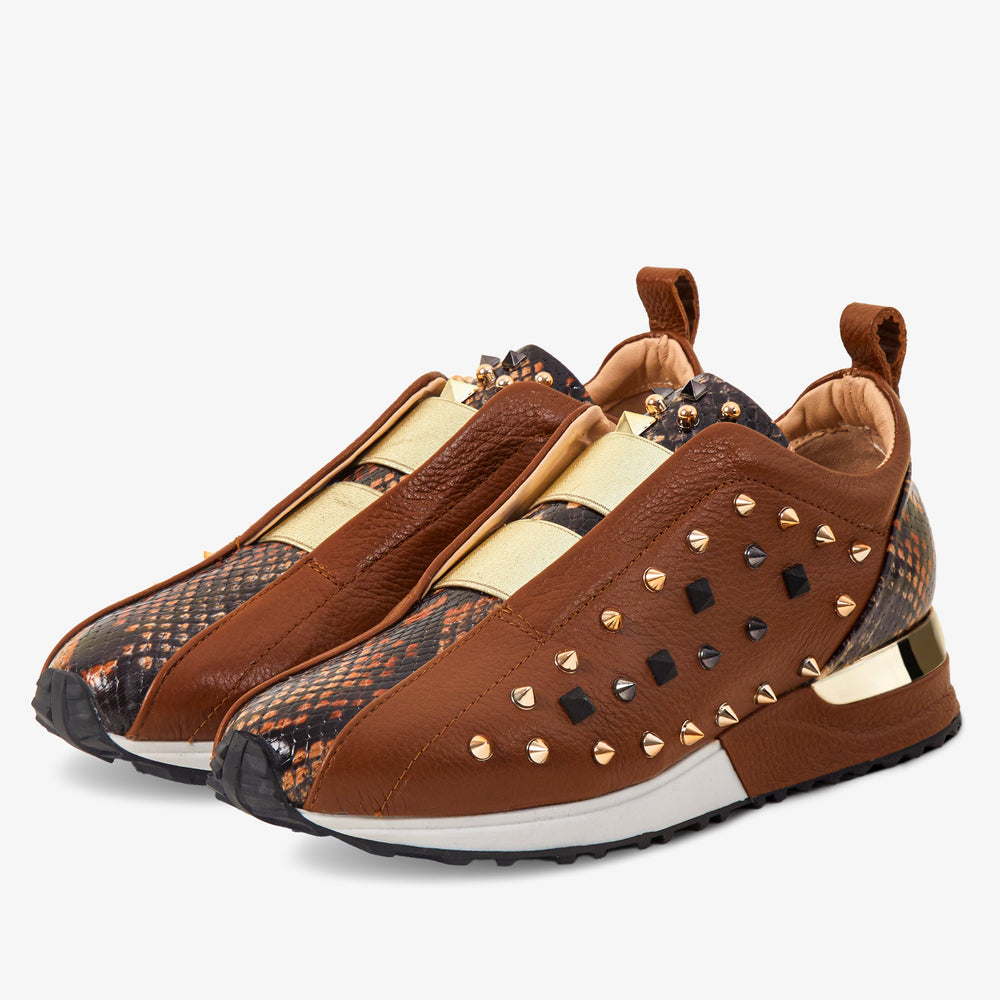 The Infanta Tan  Spike Leather Sneaker Limited Edition