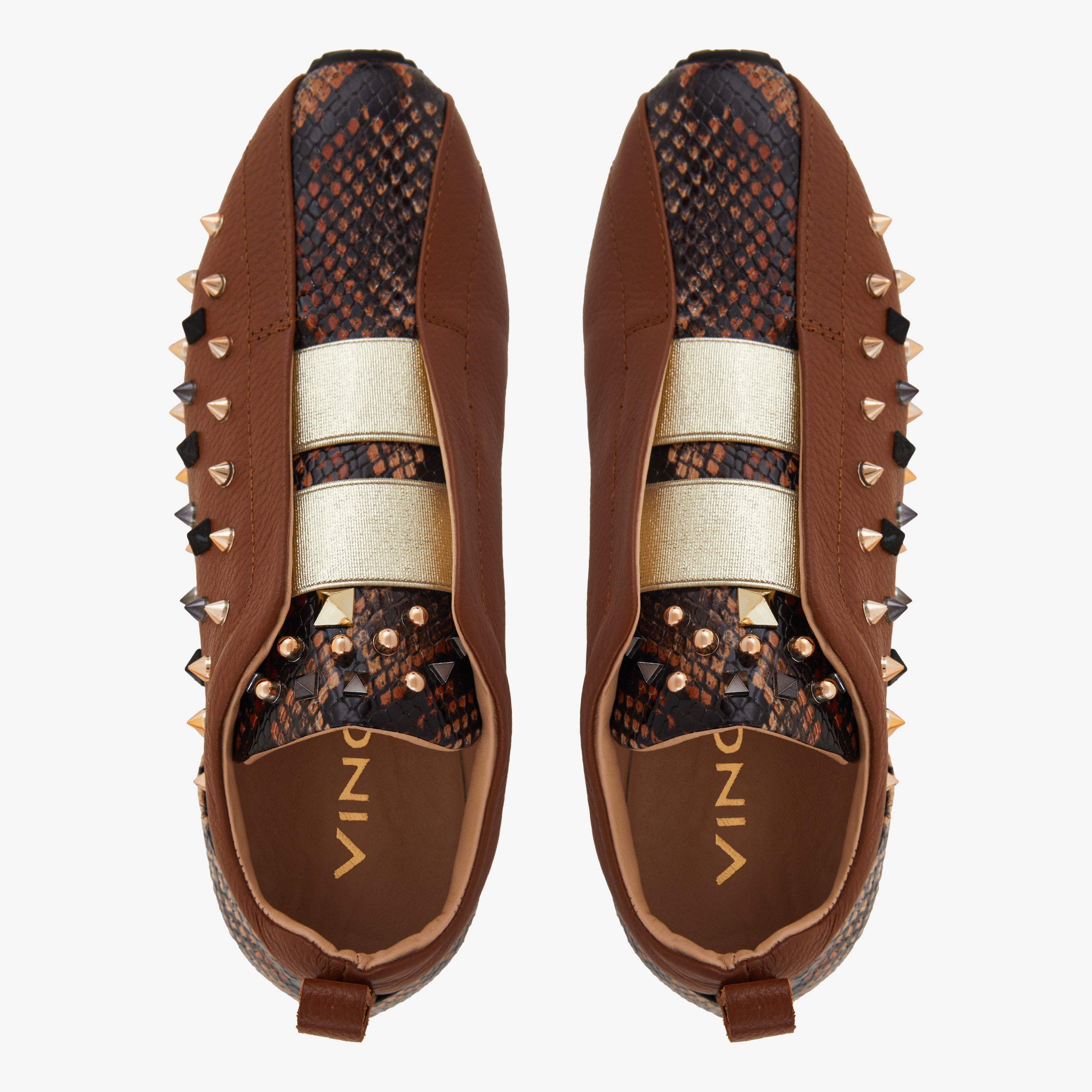 The Infanta Tan  Spike Leather Sneaker Limited Edition