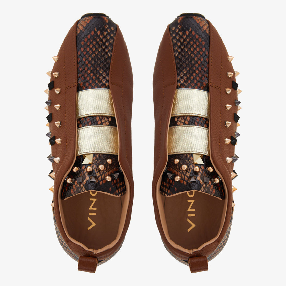 The Infanta Tan  Spike Leather Sneaker Limited Edition